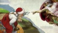 The creation by God and Santa Claus fairy original